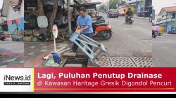 Lagi, Puluhan Penutup Drainase di Kawasan Wisata Haritage Gresik Digondol Kawanan Pencuri