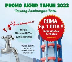 Promo Akhir Tahun! Pasang Sambungan Baru PDAM Tirta Mulia Cukup Bayar Rp 1 Juta dan Bisa Dicicil