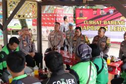 Gelar Jumat Curhat, Kapolres Lebak Ngeriung Bareng Komunitas Ojol