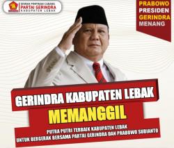 Siap-siap! Gerindra Lebak Akan Membuka Pendaftaran Bacaleg Pemilu 2024, Syaratnya Dukung Prabowo