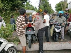 Diterjang Angin Kencang, Pohon Tumbang Tutup Jalur Wisata Wanayasa Purwakarta