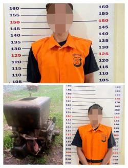 Ketahuan Gondol Mesin Diesel, 2 Pemuda asal Rajabasa Lamsel Diamankan Polisi