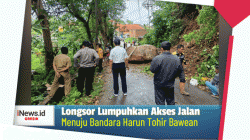 Longsor Lumpuhkan Akses Jalan Menuju Bandara Harun Tohir Bawean Gresik