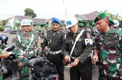 Pastikan Sesuai SOP Berkendara, Polisi Militer Cek Kelengkapan Berkendara Anggota Kodim Brebes 