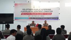 Tingkatkan Kemampuan Bidhumas Polda Sulbar Gelar Palatihan Public Speaking hingga Content Creator