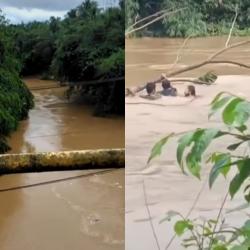 Niat Bunuh Diri Lompat dari Jembatan Gadis ABG ini Malah Nyangkut di Pohon Jengjeng
