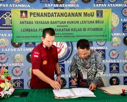 Komitmen Berikan Bantuan Hukum Gratis Lapas Atambua Taken MoU Dengan YBH Lentera Belu