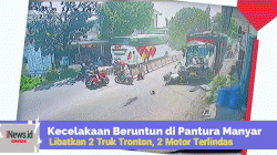 Kecelakaan Beruntun di Pantura Manyar Gresik, 2 Motor Terlindas