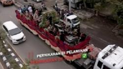 Viral Pernikahan Unik di Banjarmasin, Pelaminan di Atas Truk Trailer hingga Pawai Keliling Kota