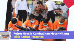 Polres Gresik Kembalikan Motor Hilang, Milik Korban Pencurian