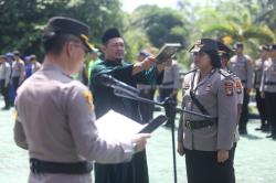 Sertijab Perwira Polres Bangka, Kapolres AKBP Taufik Atensi Kinerja Kabag Ops dan Kapolsek