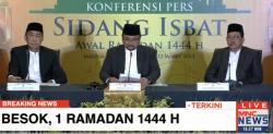 Breaking News, Besok Puasa, Pemerintah Tetapkan 1 Ramadhan Jatuh pada Kamis, 23 Maret 2023