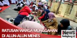 Tradisi Munggahan di Alun-alun Menes, Warga dan Pelajar Kompak 'Babacakan'