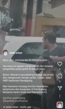 Viral Pria Emosi Tenteng Golok ke Pengendara di Pandeglang