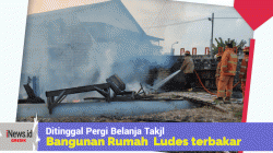 Ditinggal Pergi Belanja Takjil, Rumah Penjaga Tambak Hangus Terbakar