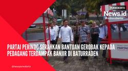 Video Partai Perindo Serahkan Bantuan Gerobak kepada Pedagang Terdampak Banjir di Baturraden