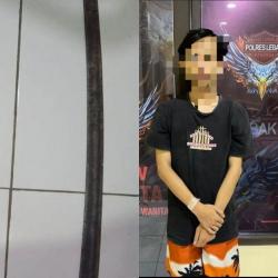 Emosi Kalah Perang Sarung, Pemuda asal Lebak Bawa Samurai