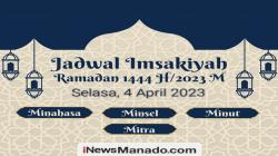 Jadwal Imsakiyah Hari Ini Untuk Wilayah Minahasa Raya, Selasa 4 April 2023