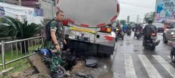 Truk Tangki Hilang Kendali Tabrak Beruntun Sepeda Motor di Balaraja