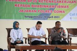 Polres Gowa Sosialisasi dan Edukasi Manfaat Program BPJS Ketenagakerjaan ke Masyarakat