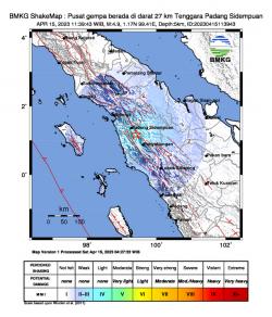 Padangsidempuan Diguncang Gempa Bumi Tektonik M4.9, BMKG Imbau Warga Tetap Tenang