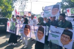 Bawa Poster Gus Imin Presiden 2024, Bacaleg PKB Daftar ke KPU