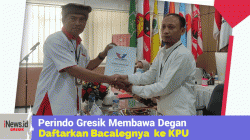 Momen Unik! Perindo Gresik Membawa Degan Saat Daftarkan Bacalegnya, Targetkan 2 Kursi