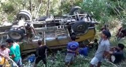 Bus Kayu Monica Terbalik di Tanjakan Purnama, Penyebabnya Out of Control