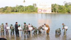 TNI Kodim 0421/LS Tanam Mangrove Serentak Nasional Bareng Presiden Joko Widodo