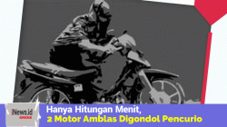 Hitungan Menit, Dua Motor Amblas Digondol Kawanan Pencuri