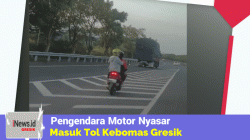 Viral! Pengendara Motor Nyasar Masuk Tol Kebomas Gresik, Ini Alasannya