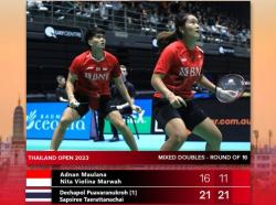 Thailand Open 2023 Adnan/Nita Gugur di Babak 16 Besar