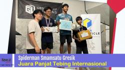 Hebat! Spiderman Smamsatu Gresik Juara Panjat Tebing Internasional