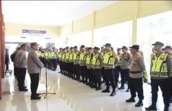 100 Personil Polres  Bireuen di Geserkan Sebagai Pasukan Pam Kunker Presiden Jokowi Ke Pidie