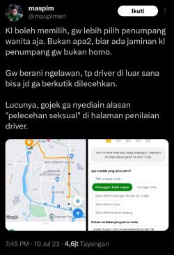 Viral Curhat Pengemudi Ojol Alami Pelecehan dari Penyuka Sesama Jenis