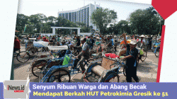 Senyum Ribuan Warga dan Abang Becak, Mendapat Berkah HUT Petrokimia Gresik ke 51