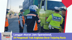 Langgar Aturan Jam Operasional, 34 Pengemudi Truk Angkutan Berat Terjaring Razia