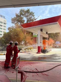 Pertamina Latihan Simulasi Penanganan Keadaan Darurat di SPBU Medan