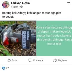 Viral di Medsos, Diduga Motor Curian Ditinggal di Depan Makam Legundi Lamsel