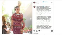 Puan Maharani Pakai Baju Adat Dayak Kalimantan Bermotif Ruit Besai, Ternyata Begini Maknanya