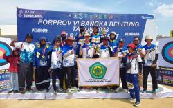 Kumpulkan 9 Medali, Bangka Barat Juara Umum Cabor Panahan Porprov VI