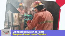 Ditinggal Berjualan di Pasar, Bangunan Rumah Ludes Terbakar