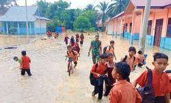 Banjir Landa Dua Desa di Bonai Darussalam, Sekolah Diliburkan 