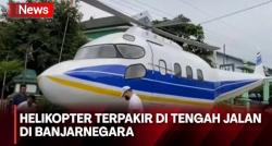 Viral! Helikopter Terparkir di Tengah Jalan Bikin Kaget Warga