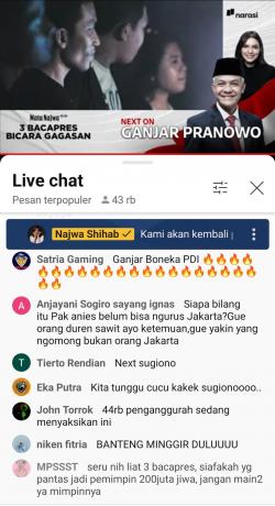 43 Ribu Penonton Ikuti Live Streaming Najwa dan 3 Bacapres