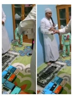 Jamaah Pengajian Maulid Nabi Dapat Handphone Baru,  jadi Pengganti Besek