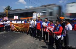 Peringati HUT KA dan Hari Perhubungan, Sosialisasi Perlintasan Sebidang Digelar di Tanjung