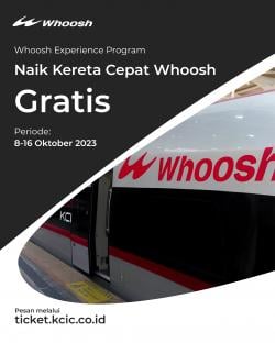 Tiket Gratis Kereta Cepat Whoosh Dibuka 8-10 Oktober, 5 Penumpang untuk 1 Pendaftaran Pesan Di Sini