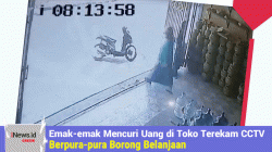 Emak-emak Mencuri Uang di Toko Terekam CCTV, Berpura-pura Borong Belanjaan