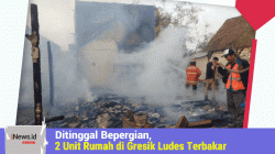 Ditinggal Bepergian, 2 Unit Rumah di Gresik Ludes Terbakar